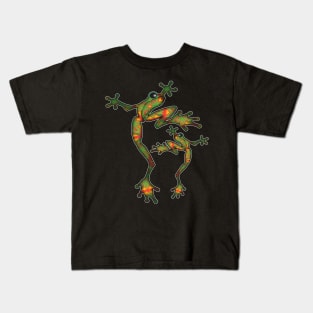 Green Festive Frogs Kids T-Shirt